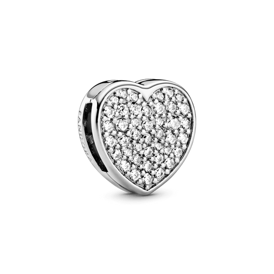 Charm Clipe Reflexions Coração Pavê