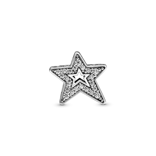 Charm De Estrela Brilhante Assimetrico