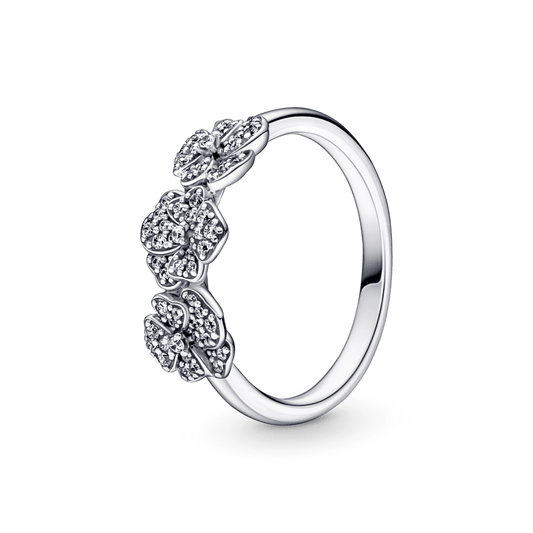 Anel Tres Flores Amor-Perfeito