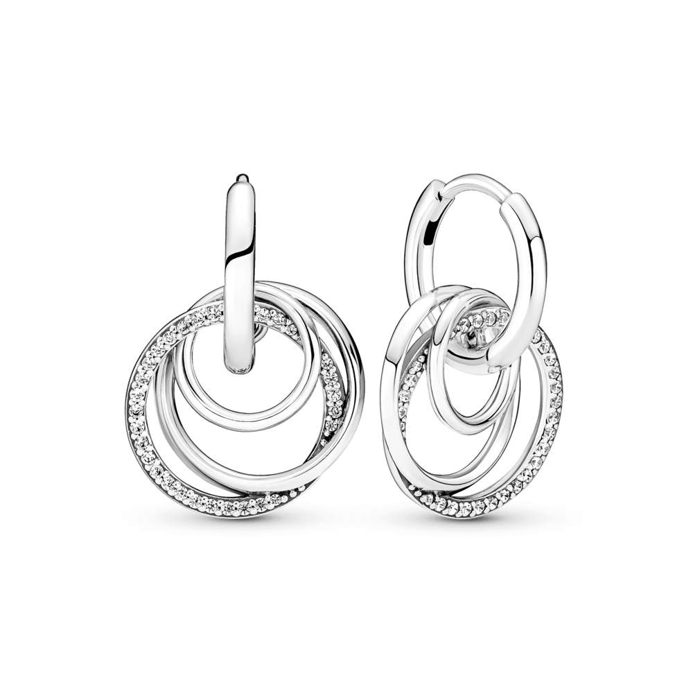 Brincos de argola circundados familia para sempre