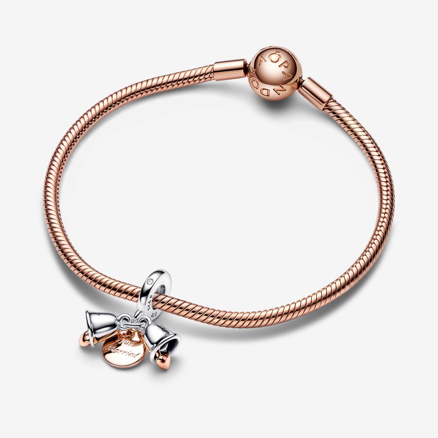 Charm Sinos de casamento de dois tons