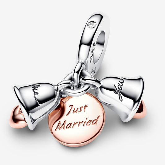 Charm Sinos de casamento de dois tons