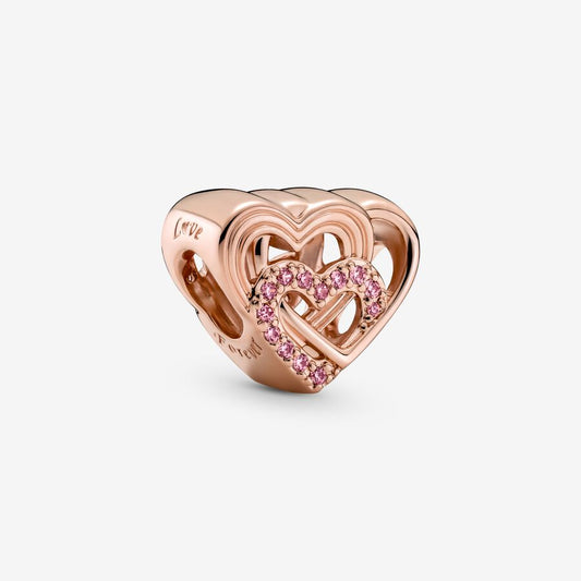 Charm Amuleto de corações de amor entrelaçados