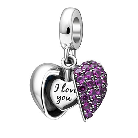 Charm Coração Aberto I Love You - Personalizado
