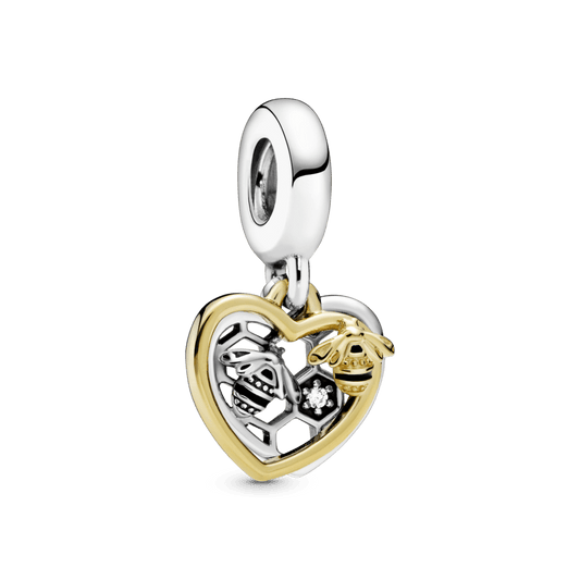 Charm Pendente Abelhas e Coração