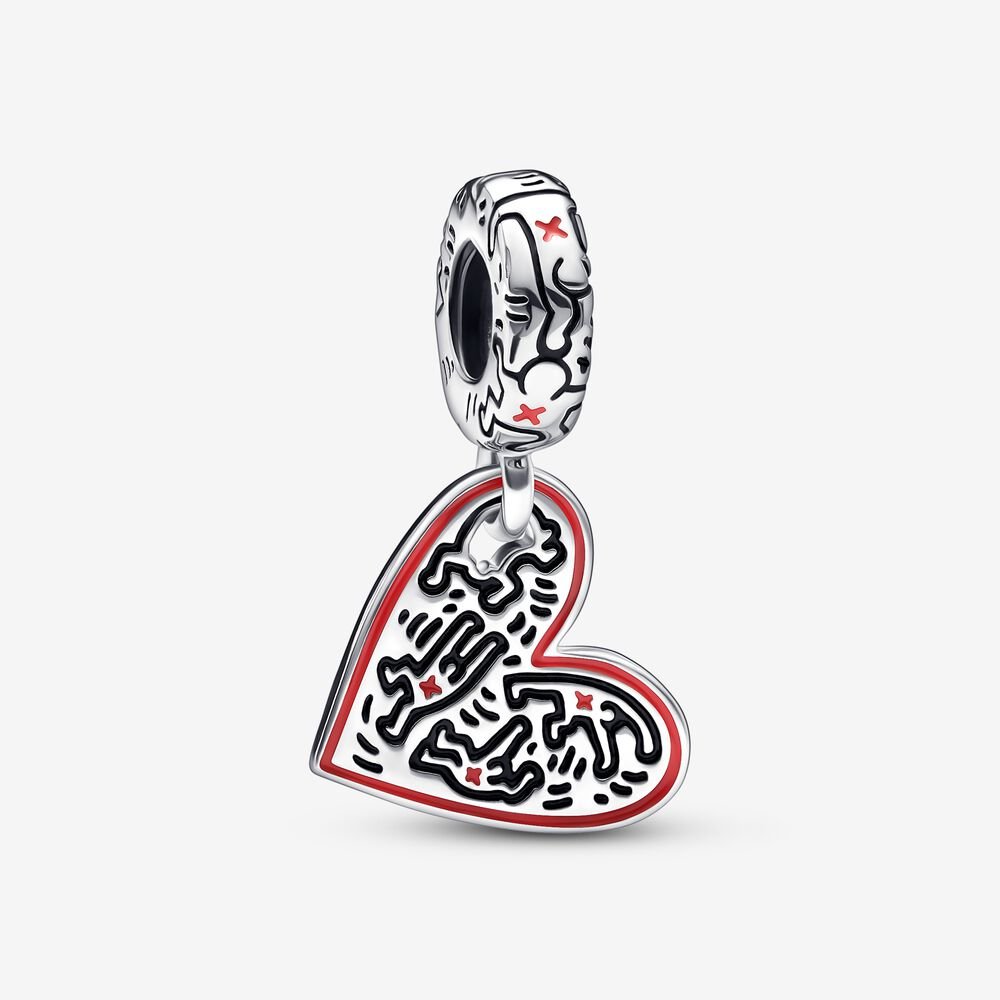 Charm de Arte de Linha Pessoas Coração