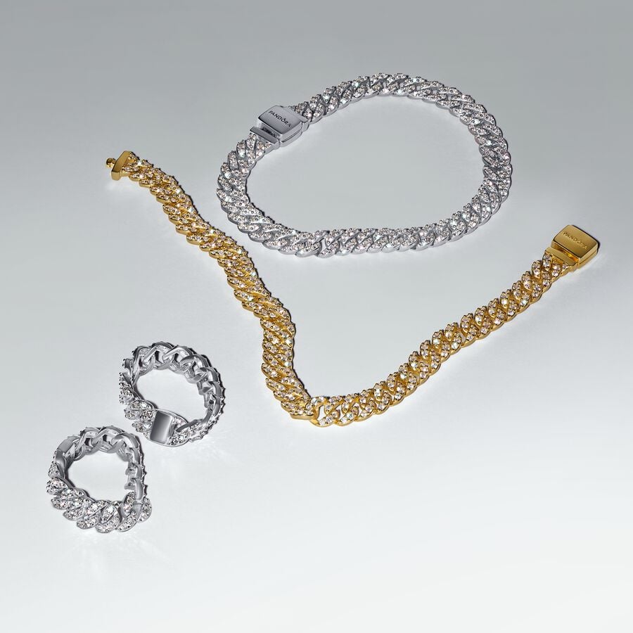 Pandora Timeless Pavé Corrente Cubana Bracelete