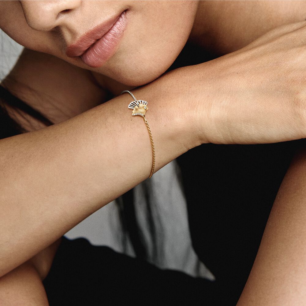 Pulseira de Dois Tons Ginkgo Duplo