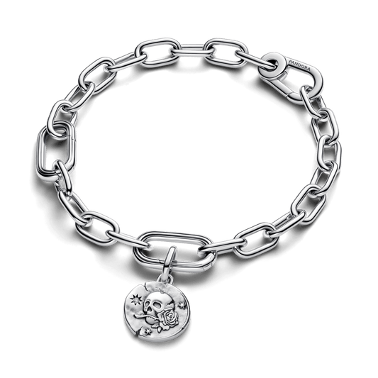Charm Medalhão Caveira Carpe Diem Prata