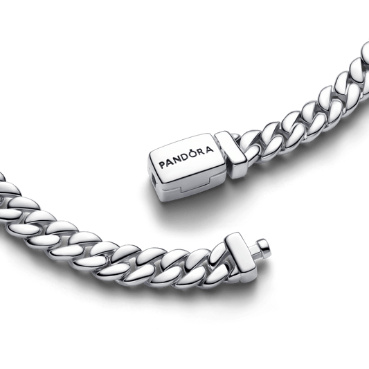 Bracelete Prata Maleavel Corrente Cubana