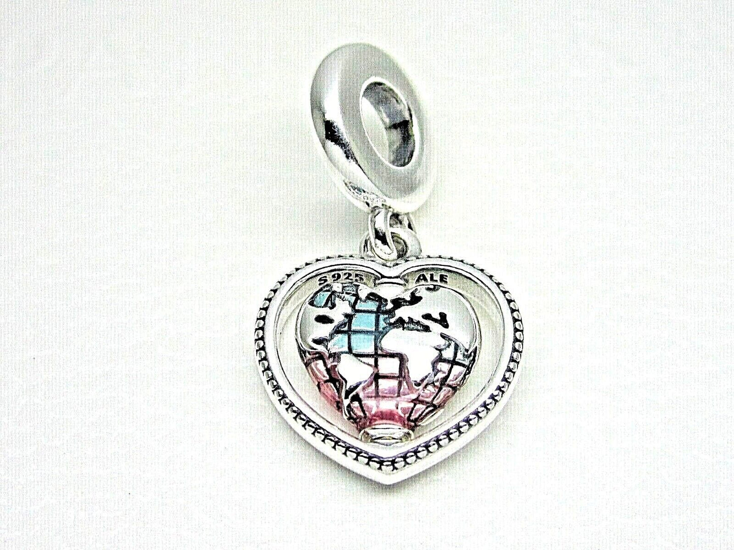 Charm Pendente Globo de Coracao Giratorio da Familia