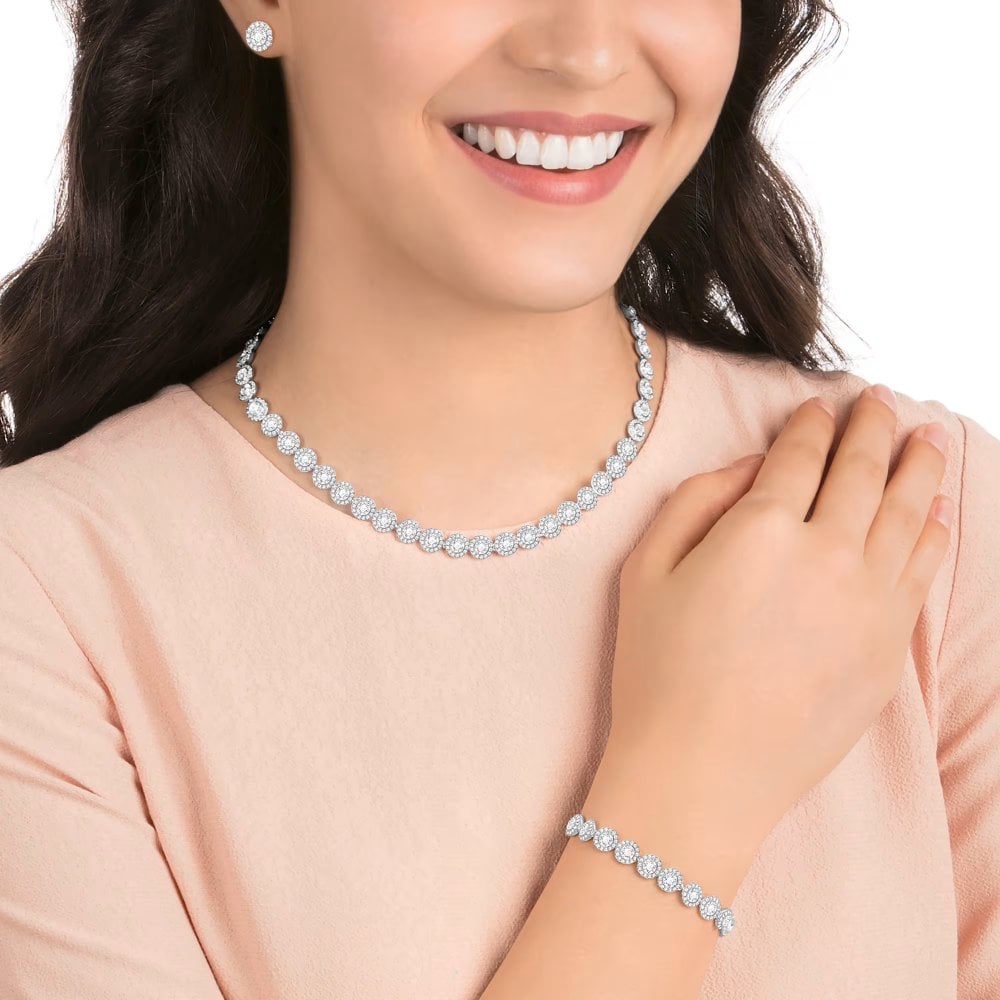 Swarovski Angelic Conjunto Brincos, Colar e Pulseira