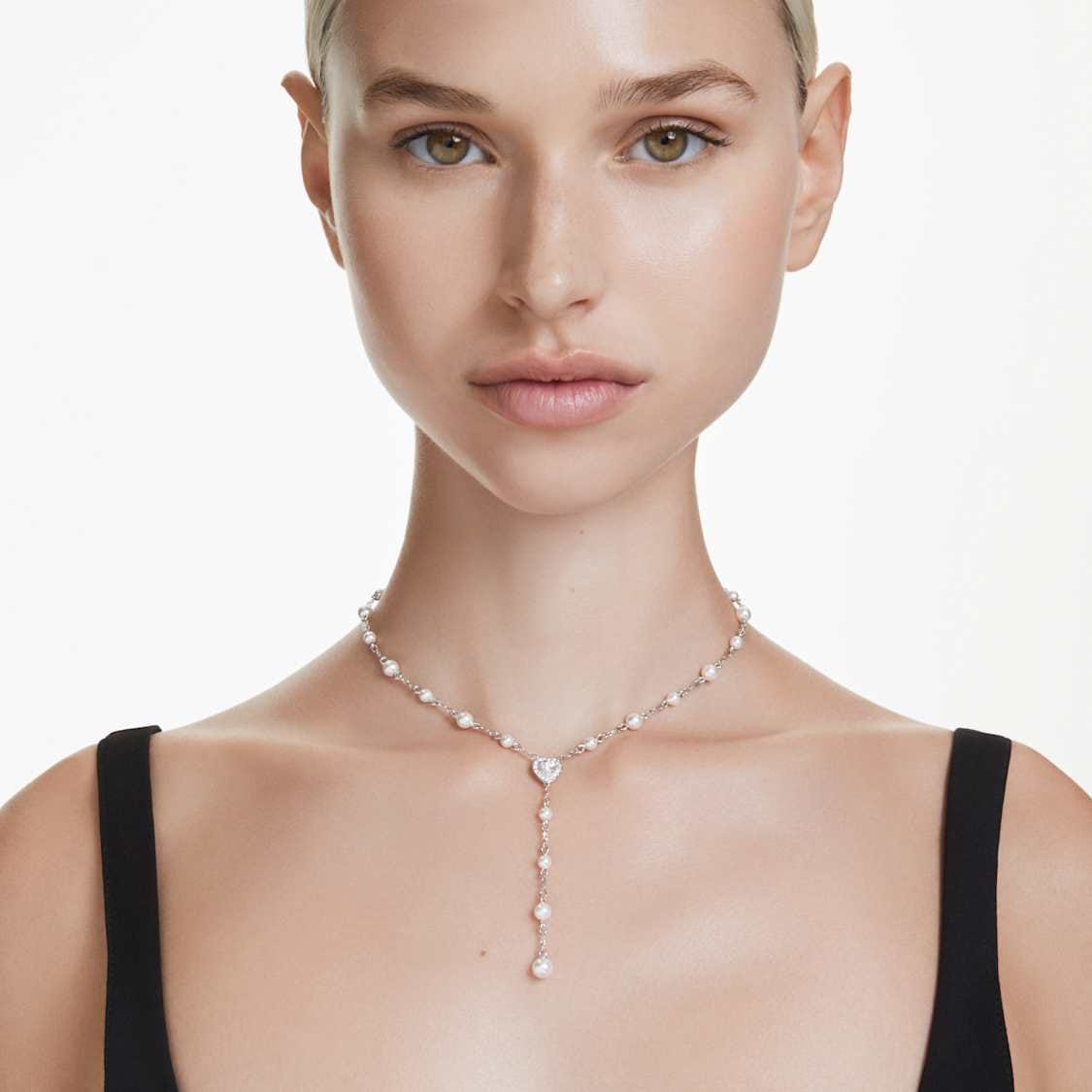 Colar 'Y' Terço Ariana Grande Swarovski Pérolas