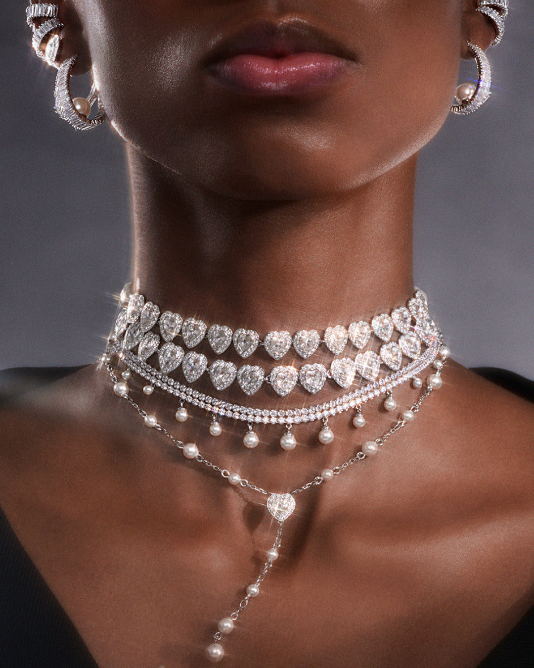 Colar 'Y' Terço Ariana Grande Swarovski Pérolas