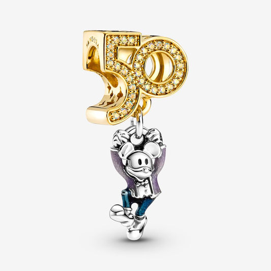 Charm pendente aniversário de 50 anos do Mickey Mouse dos parques