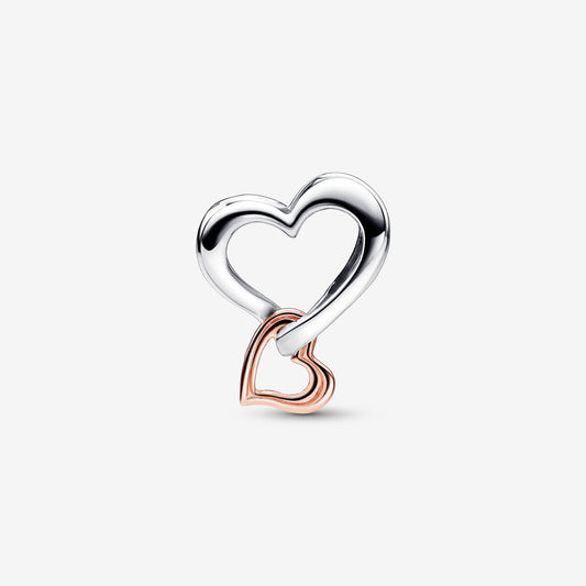 Charm Coração Infinito vazado de dois tons