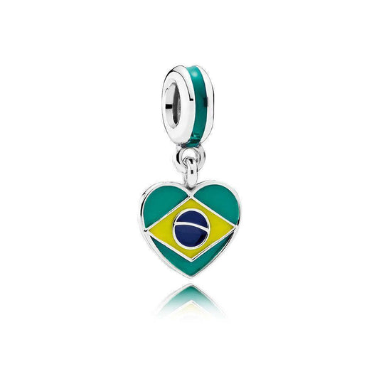 Charm Pendente Coração Brasileiro