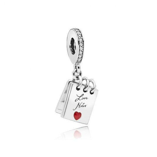 Charm Notas de amor coração vermelho eu te amo