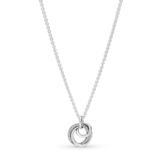 Colar Pendente Circundado Familia Para Sempre