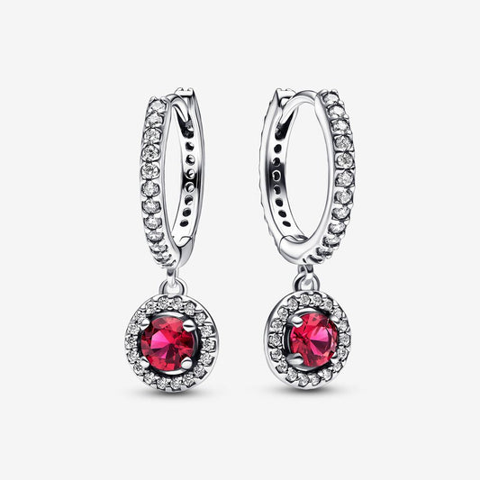 Brincos de Argola Cintilante Redondo Vermelho