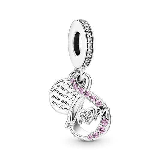 Charm Pendente Duplo Pave Mamae Infinito