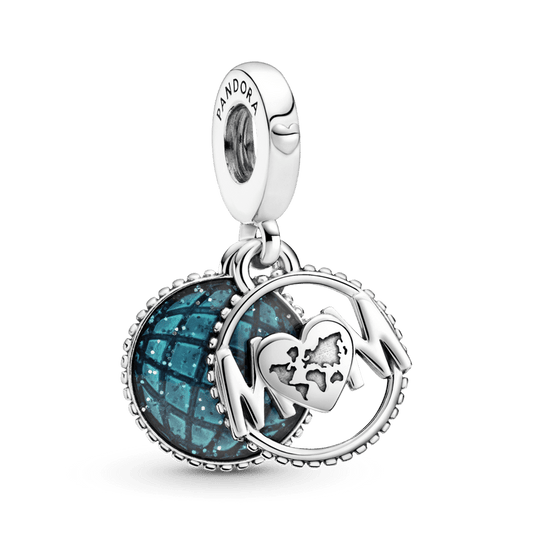 Charm Pendente Mamae Com Globo Em Glitter