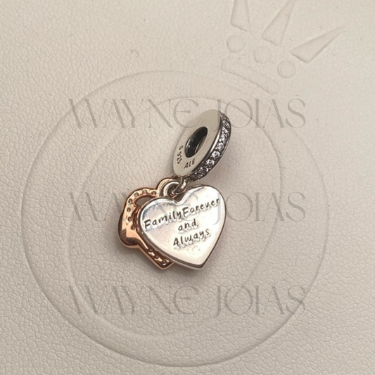 Charm Pendente Coração Infinito Cintilante