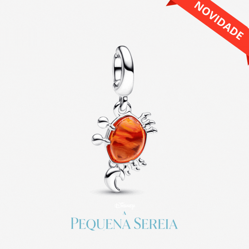 Charm Pendente Caranguejo Sebastião de A Pequena Sereia