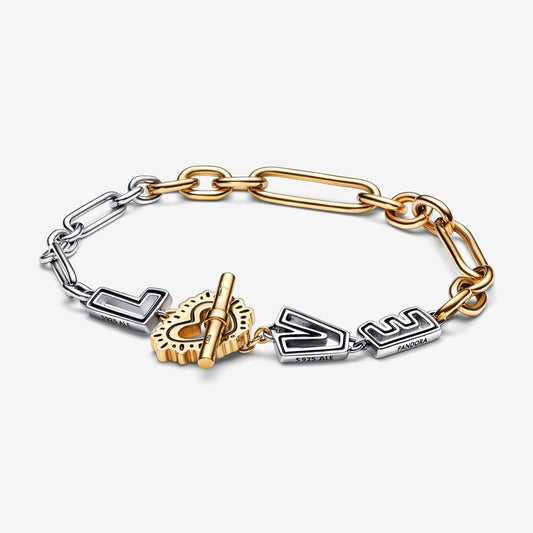 Pulseira de Links de Amor de Dois Tons