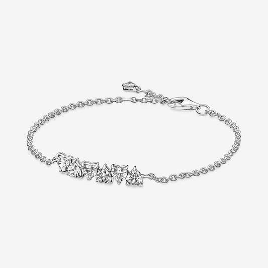 Pulseira de Corrente de Corações Infinitos Cintilantes