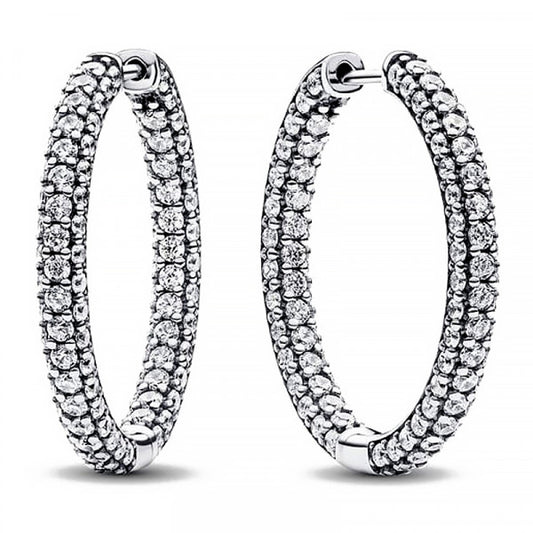 Brincos Timeless Argolas em Pave  Grande