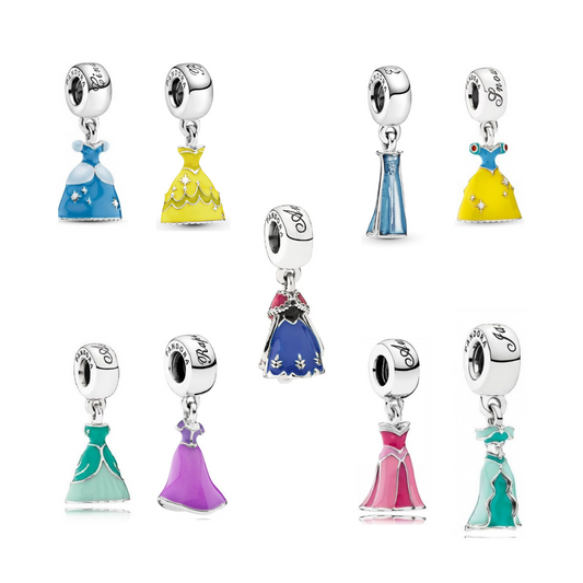 Charms Pendentes Vestidos Princesas