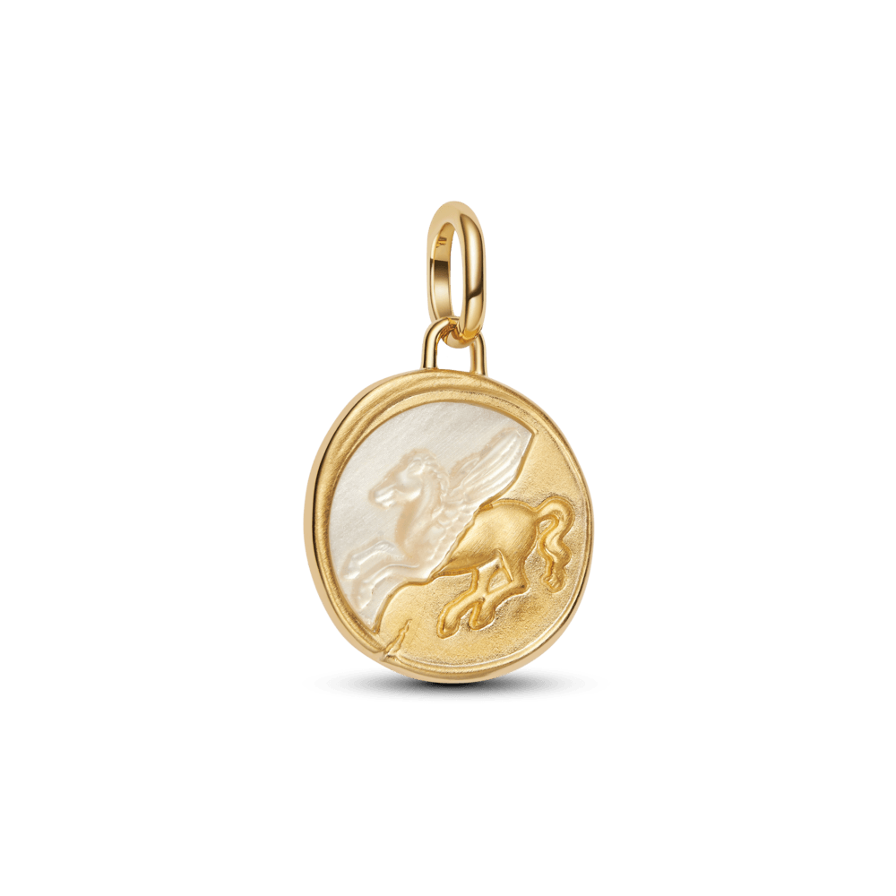 Charm Medalhão Pegasus Dourado