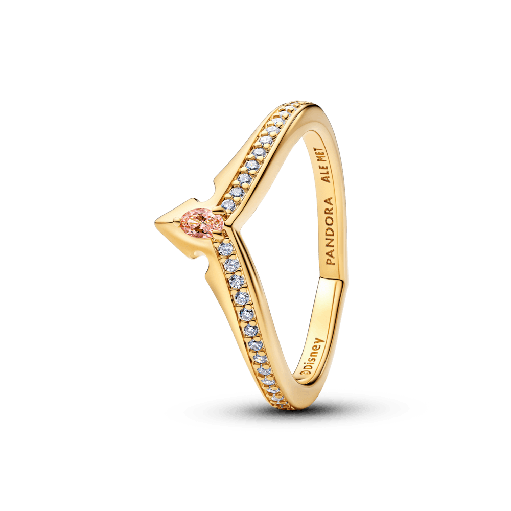 Anel Dourado Disney Princesa Aurora Bela Adormecida