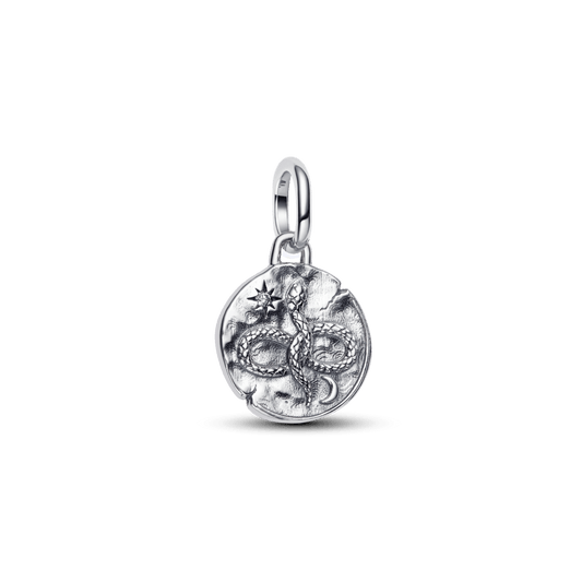 Charm Medalhão Serpente E Infinito Prata