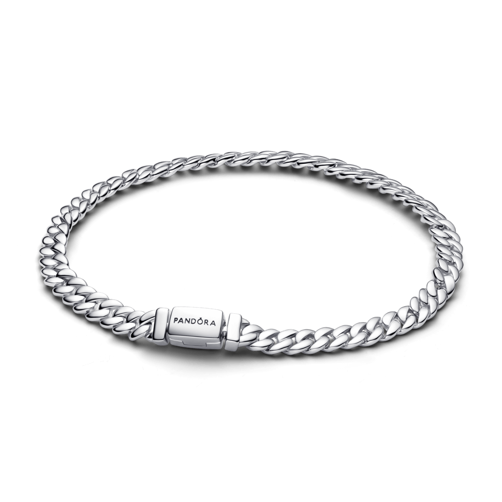 Bracelete Prata Maleavel Corrente Cubana