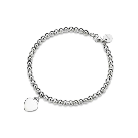 Pulseira de Contas em Prata de Lei com Zircônia